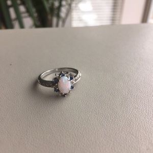 Opal Ring with Diamonds and Sapphires